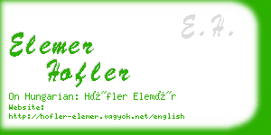 elemer hofler business card